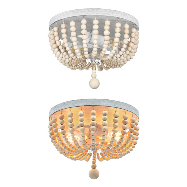 beaded flush mount light