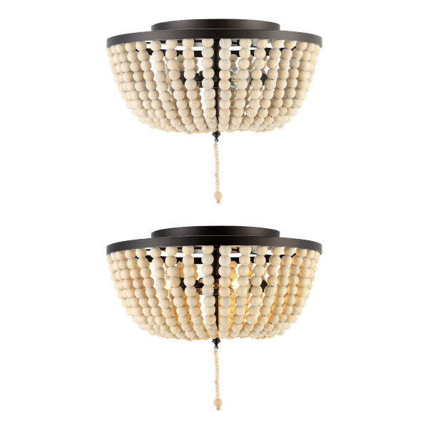 beaded flush mount light
