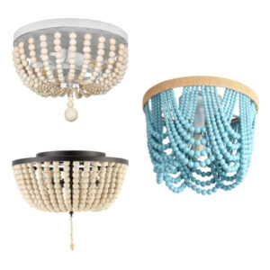 beaded flush mount light
