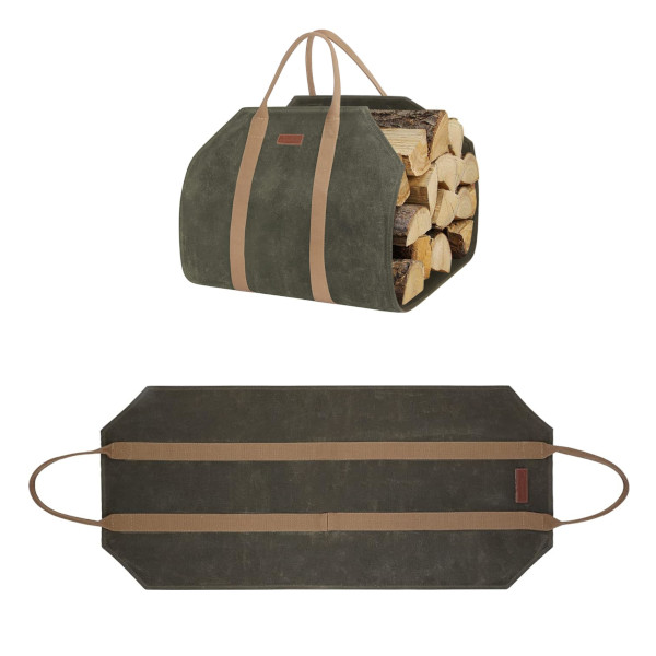 canvas log carrier