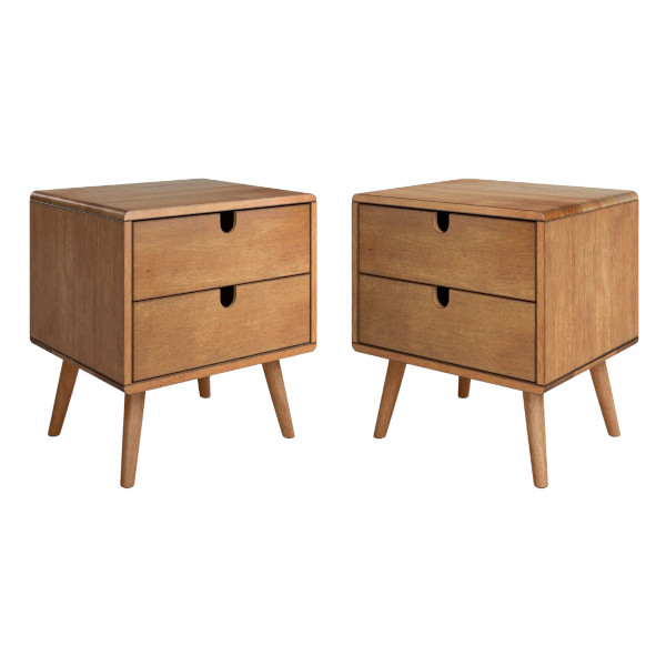 mid century two drawer nightstand