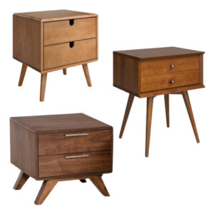 mid century two drawer nightstand