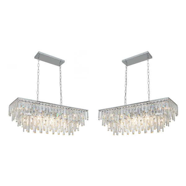 rectangular crystal chandelier