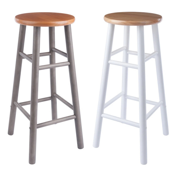 round wooden bar stool
