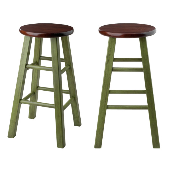 round wooden bar stool