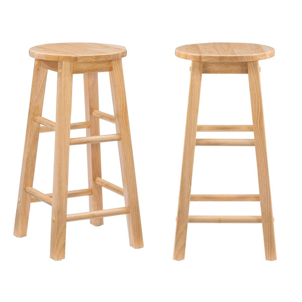round wooden bar stool