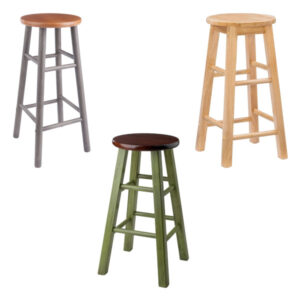 round wooden bar stool