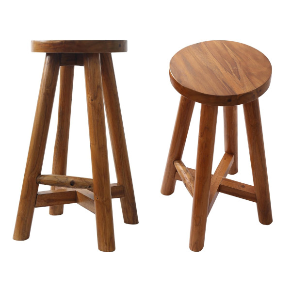 round wooden bar stool