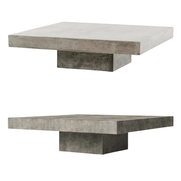 square concrete coffee table