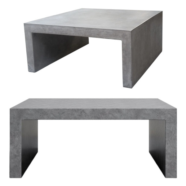 square concrete coffee table