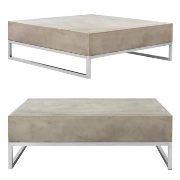 square concrete coffee table