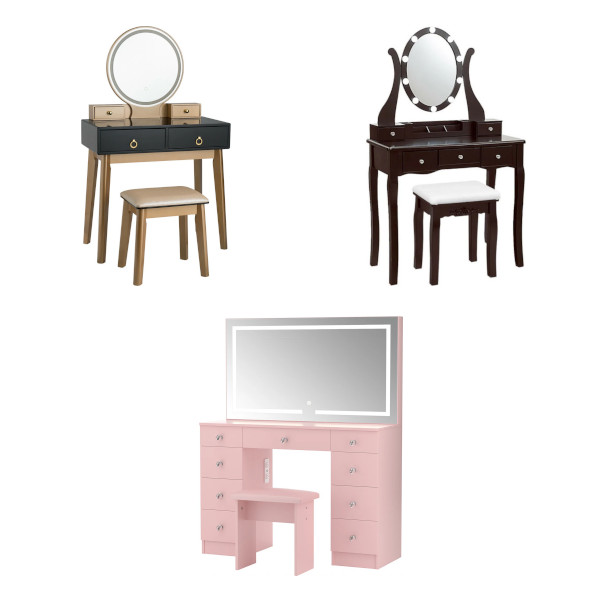 vanity set with light up mirror