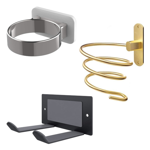 wall mounted hair dryer holder