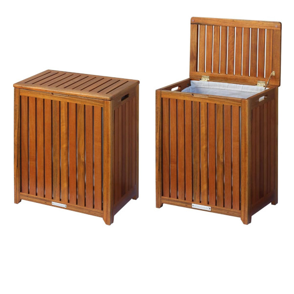 wooden laundry hamper