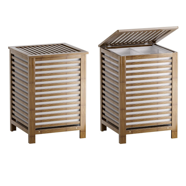 wooden laundry hamper