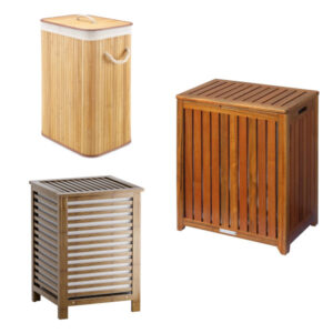 wooden laundry hamper