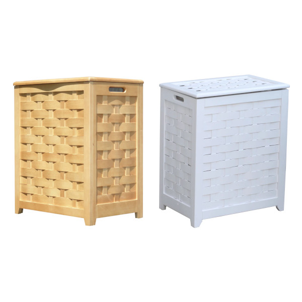 wooden laundry hamper