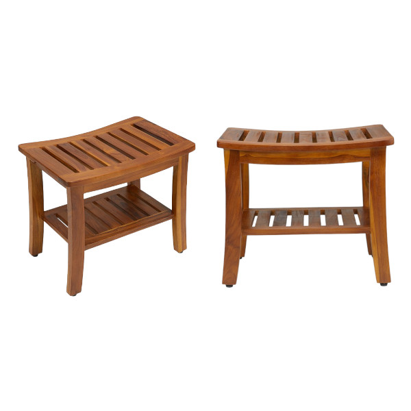 wooden shower bench