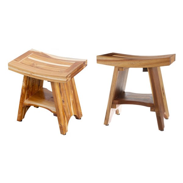 wooden shower bench