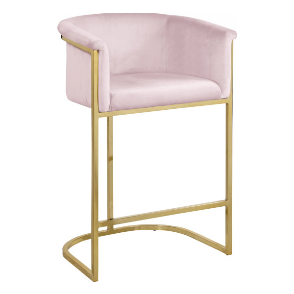 hani glam metal base counter stool gold pink