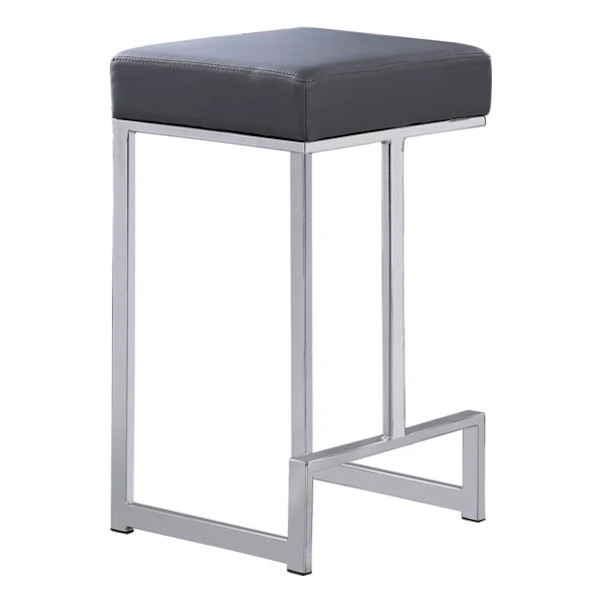 jochebed glam metal base counter stool silver gray