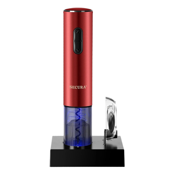 secura electric wine bottle opener red
