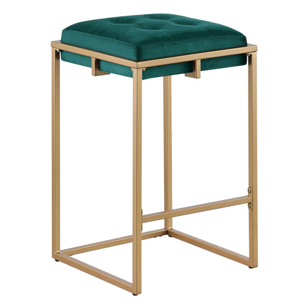 simmerman glam metal base counter stool gold green